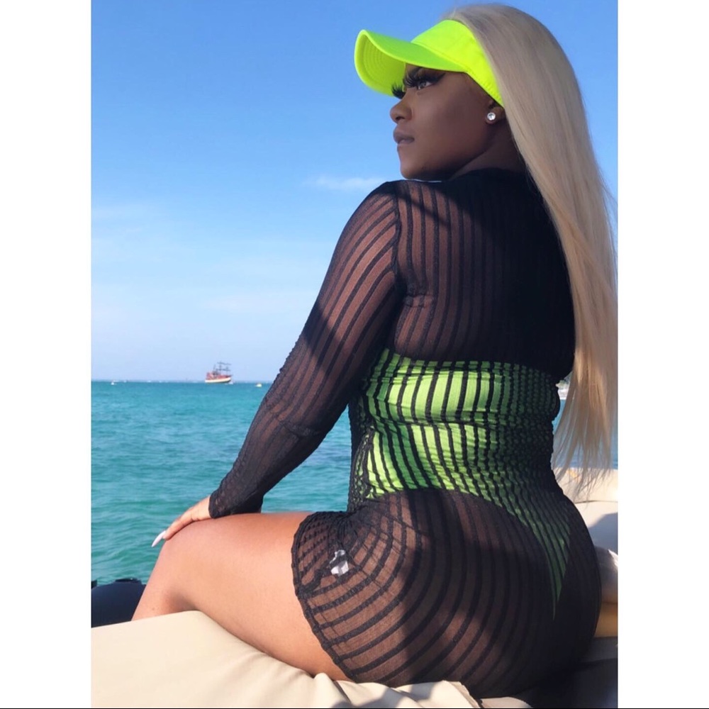 Black Mesh Dress/Cover Up